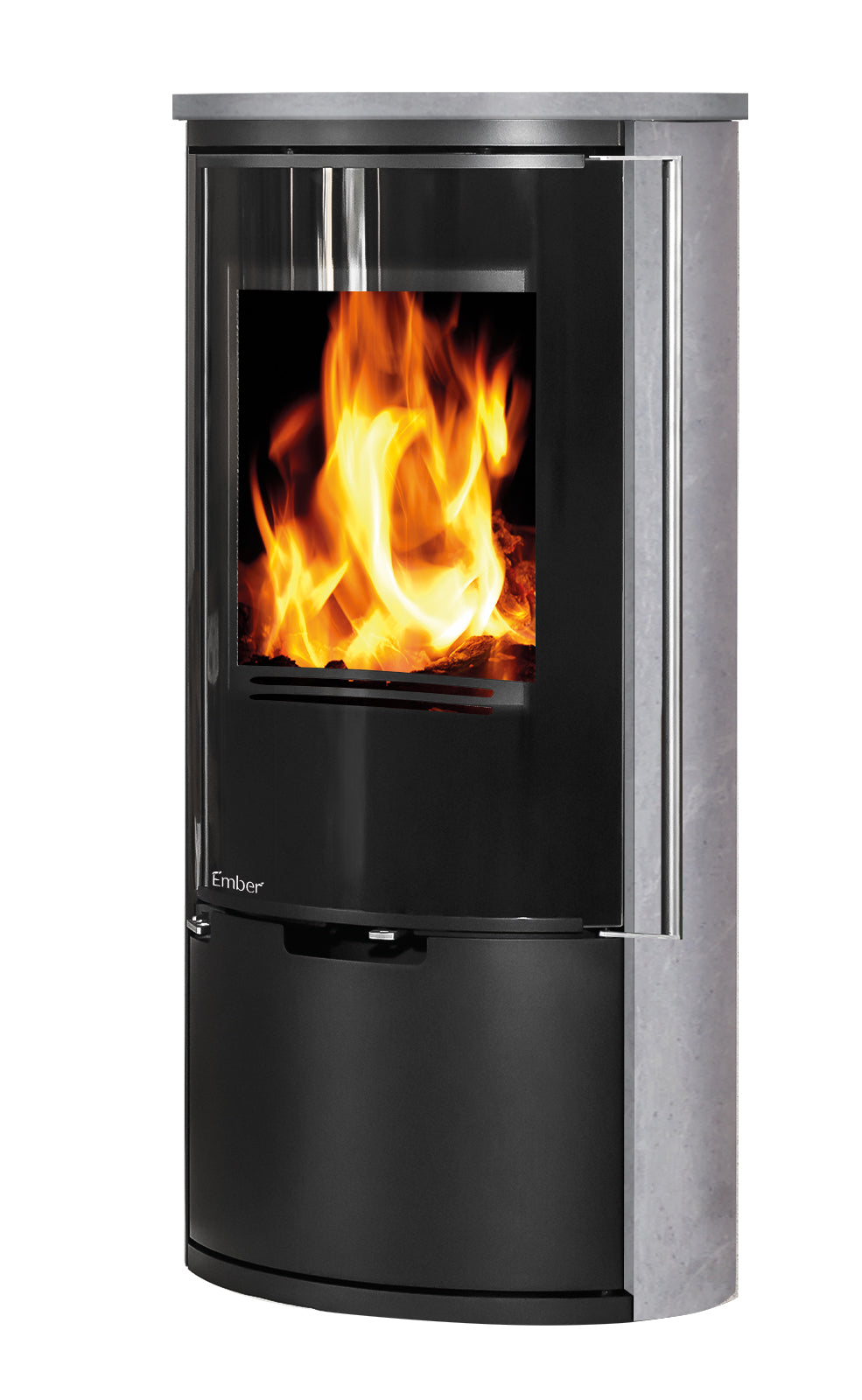 Ember Kamin E-14 VG mit grauer Verkleidung