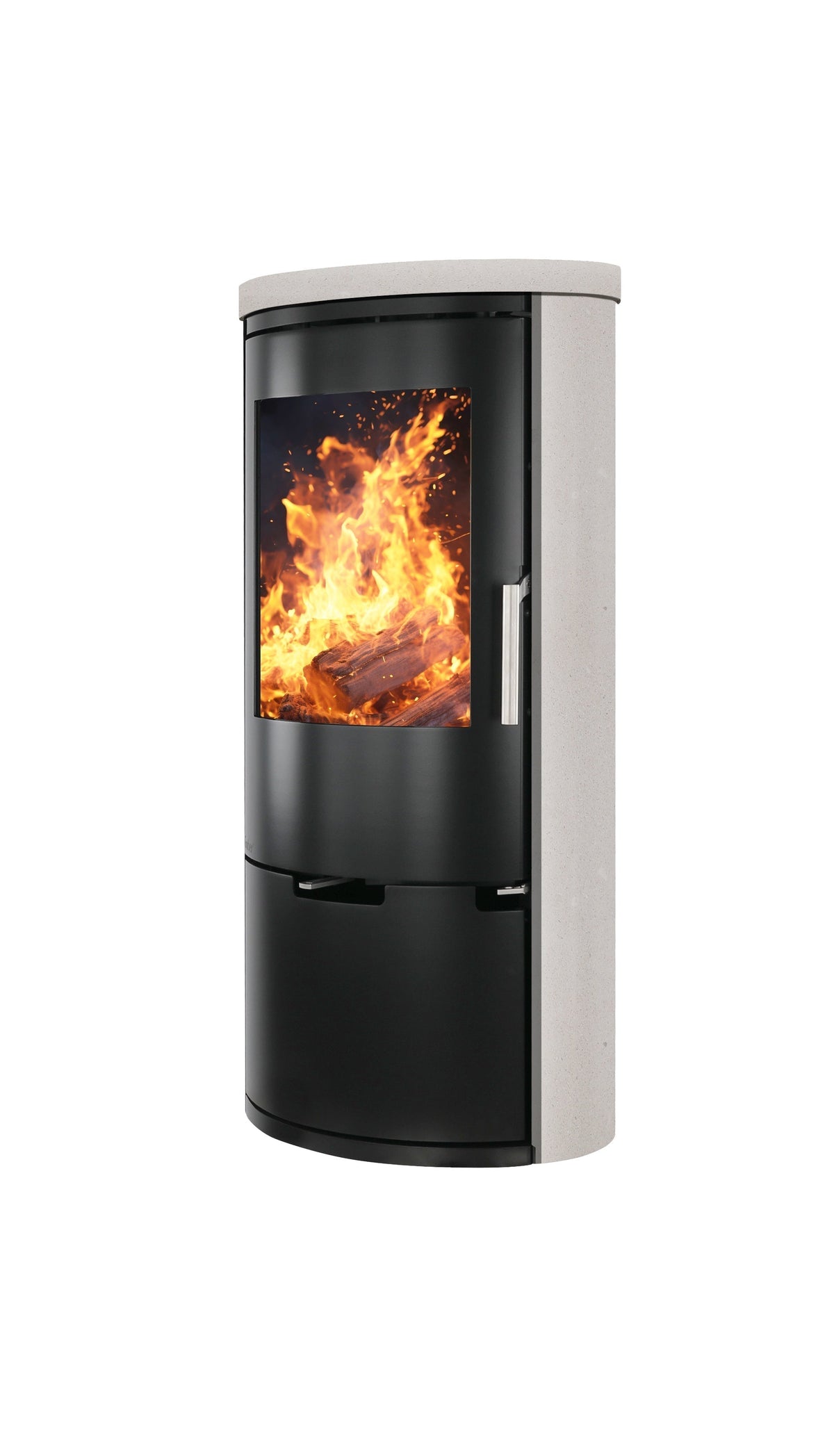 Ember Kamin E-14 mit heller Verkleidung