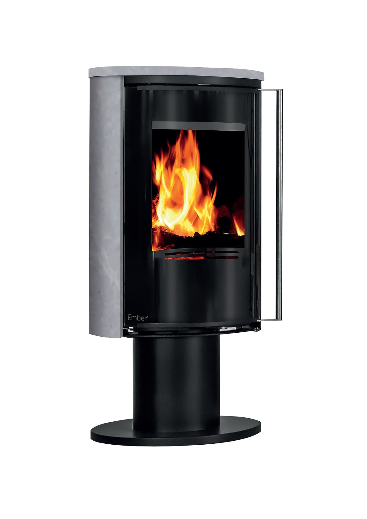 Ember Kamin E-16 VG mit grauer Verkleidung