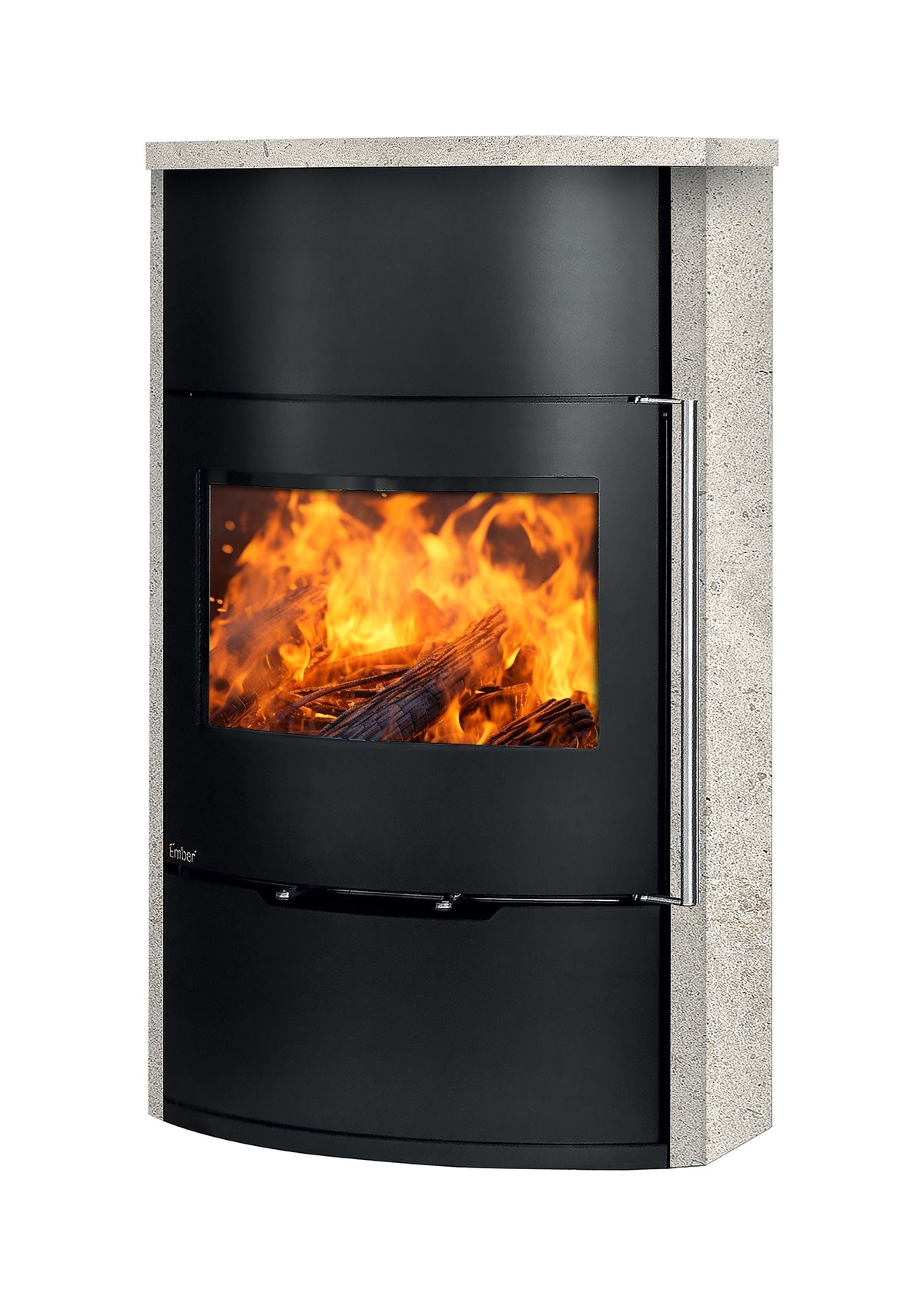 Ember Kamin O 2 mit heller Verkleidung