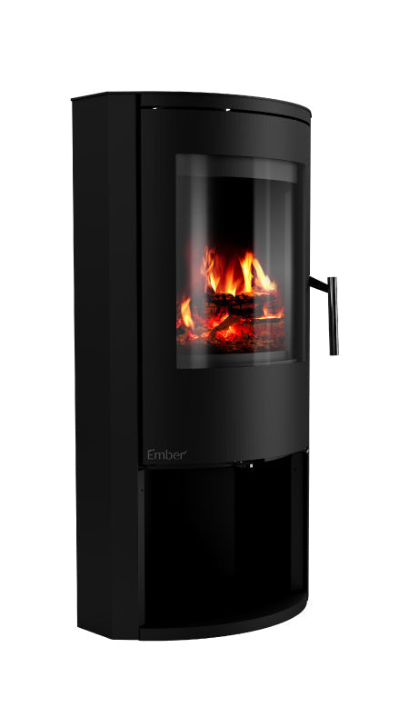 Ember Kamin E-basic in seitlicher Ansicht
